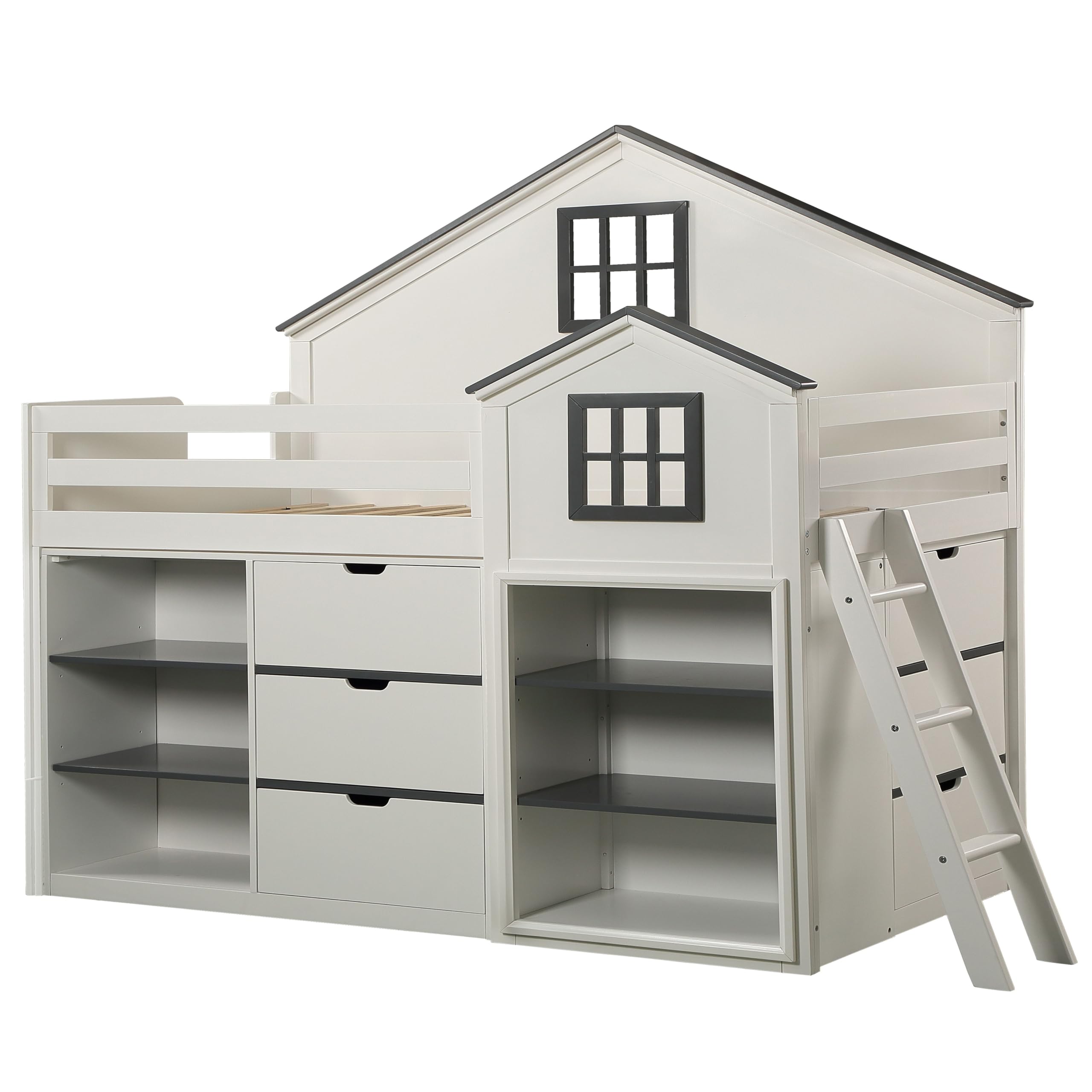 Acme Ratana 3-Drawer Contemporary Wood Cabinet in White/Gray