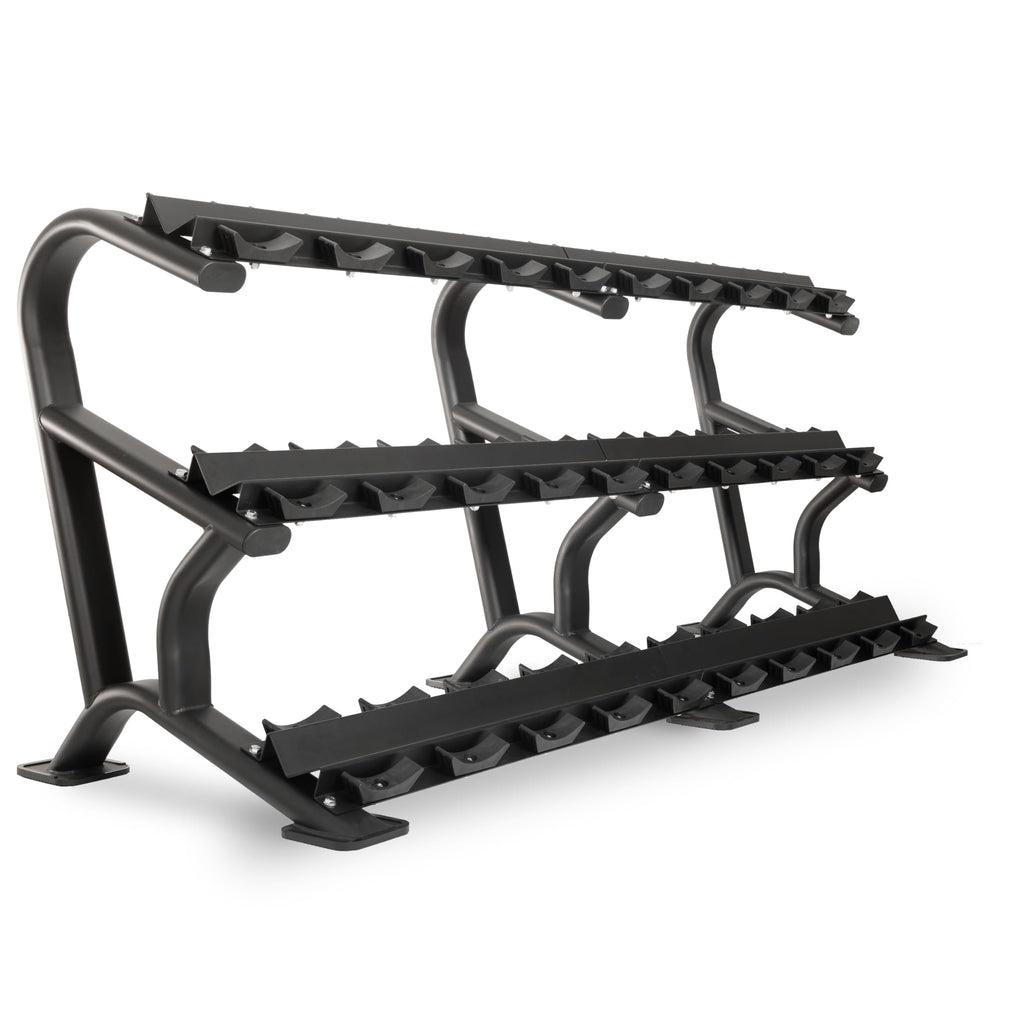 XMARK Commercial 3-Tier Dumbbell Rack, Weight Storage Rack, 15 Dumbbell Pair Storage, Modern Style