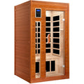 X-Vcak 1-2 Person Infrared Sauna, Dry Heat Sauna with Red Light Therapy, Bluetooth, Radio, 7-Color Therapy Light for Home, Indoor, Gym, Wellness Center, 40″ x 36″ x 73″, Brown