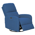 Ink+Ivy Recliner & Rocking Chair: Glider Recliner Nursery Chair for Living Room & Bedroom, Swivel Rocker Recliner with Side Pockets, Comfy Chair for Small Spaces, Blue