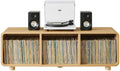 Crosley Furniture Zoe Large Modern Media Console and Record Player Stand with Storage for Vinyl Records, Ash