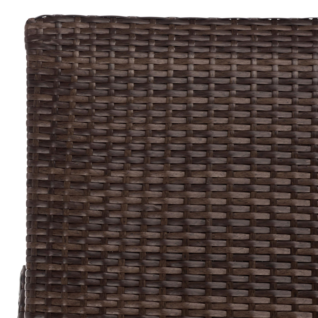 SAFAVIEH Outdoor Patio Furniture Collection – Alex Brown & Taupe Quick Dry Foam Lounger, Adjustable Outdoor Chaise, Modern Curved Design (PAT7545B)