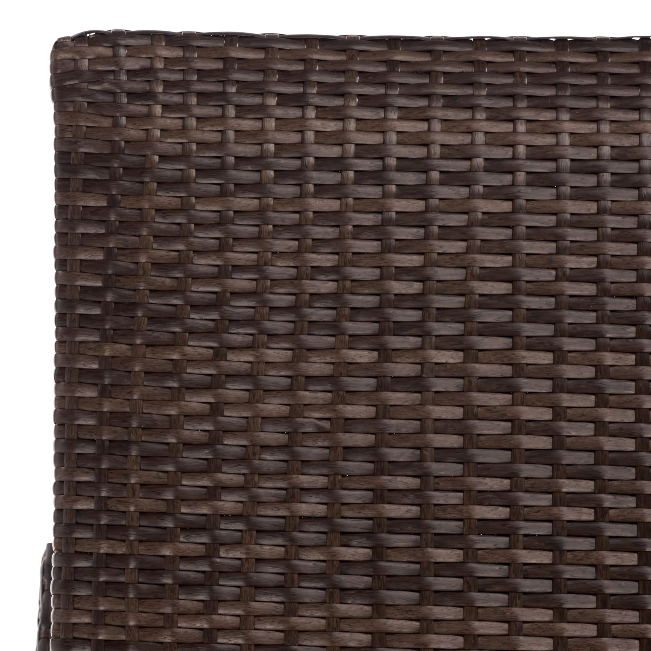 SAFAVIEH Outdoor Patio Furniture Collection – Alex Brown & Taupe Quick Dry Foam Lounger, Adjustable Outdoor Chaise, Modern Curved Design (PAT7545B)