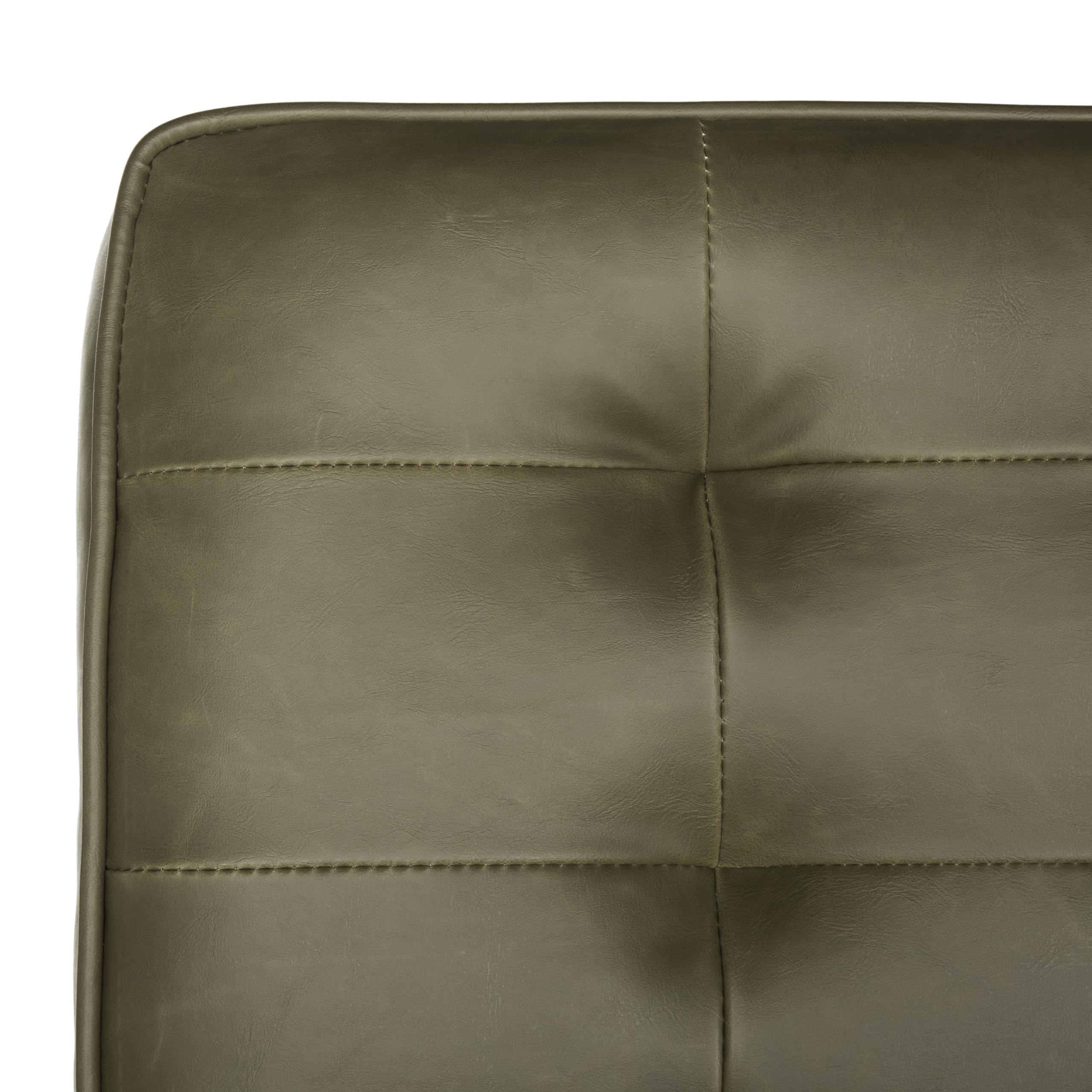 SAFAVIEH Home Collection Ansel Antique Taupe Faux Leather Accent Chair