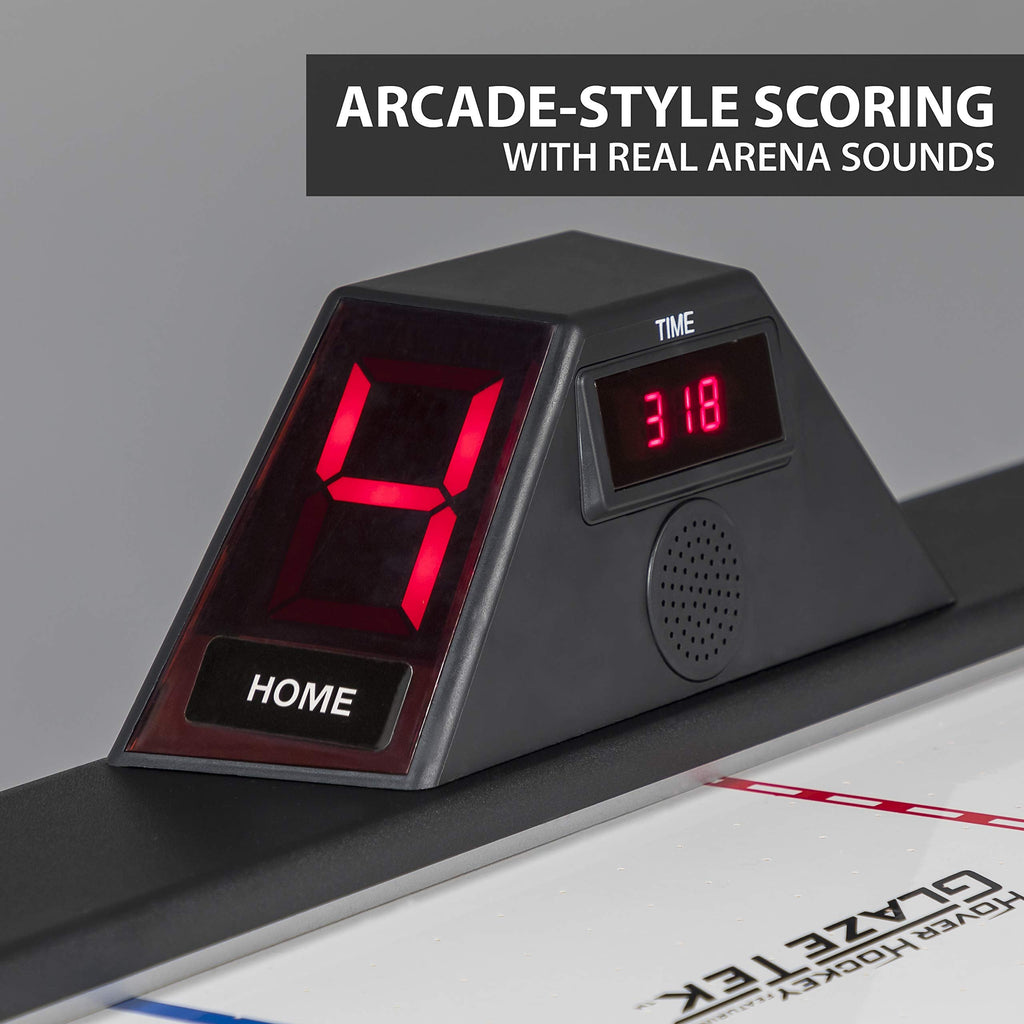 NHL Air Powered Hockey Table - New York Rangers - 84 Inch - Features Scratch Resistant Material, Automatic Scoring, and Built-In Accessory Storage