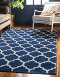 Unique Loom Trellis Collection Area Rug - Philadelphia (10' x 14' 1" Rectangle Dark Blue/Navy Blue)