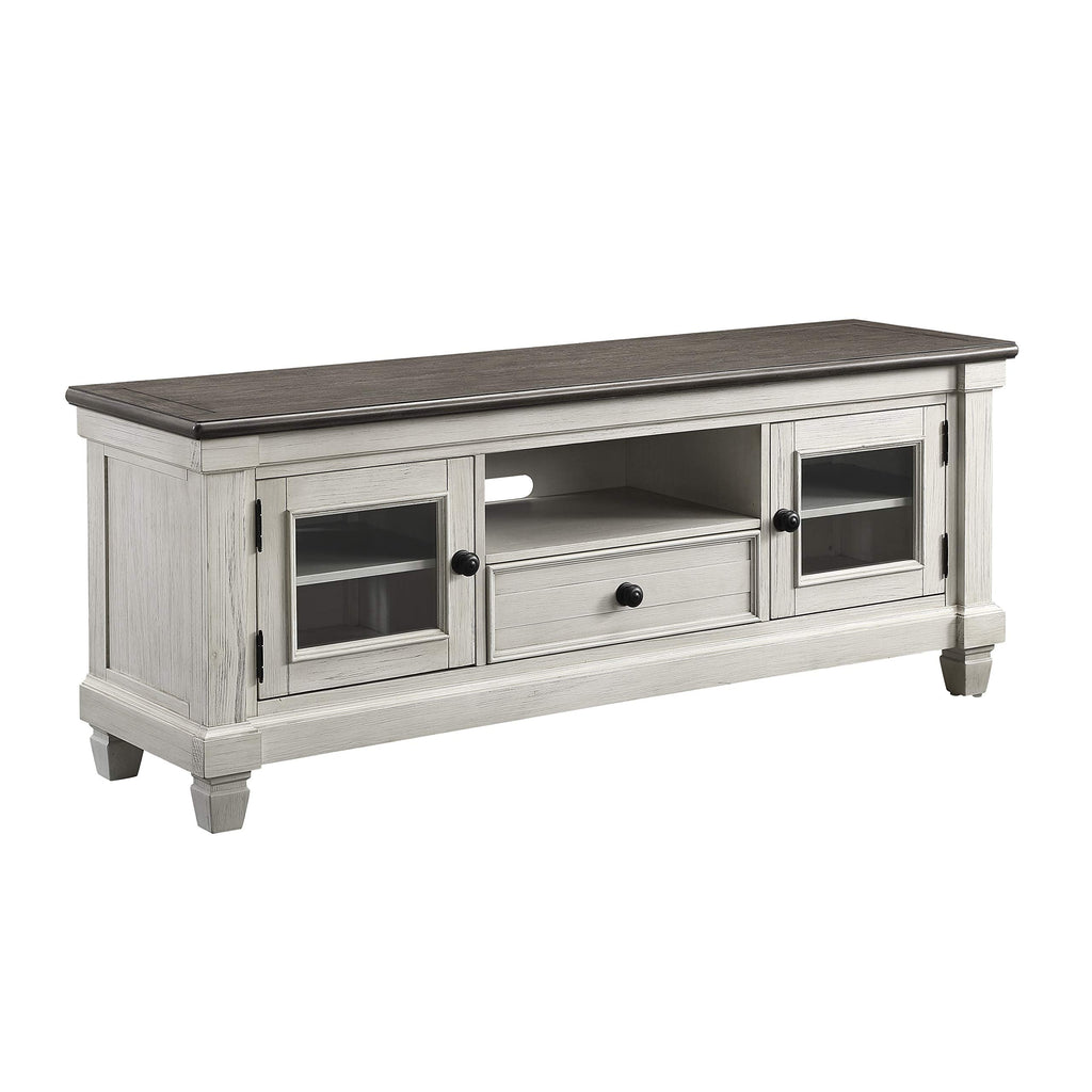 Lexicon Saratoga TV Stand, Rosy Brown/Antique White