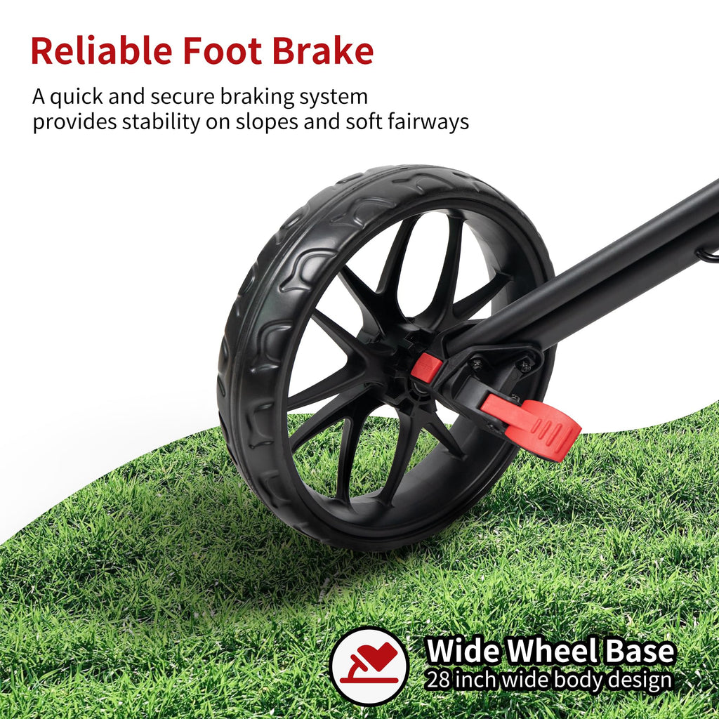 Caddytek CaddyLite 15.3 V2 Golf Push Cart - Lightweight Foldable Aluminum Cart with EVA Wheels, Foot Brake, Adjustable Handle, Umbrella Holder, Drink Holder, Scorecard Holder