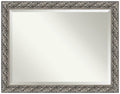 Amanti Art Silver Bathroom Mirror for Over Sink, 36x46 Silver Luxor Rectangle Vanity Mirror, X-Large Traditional Wood Frame, Hangs Horizonally and Vertically, Bathroom Wall Decor, Beveled Edge