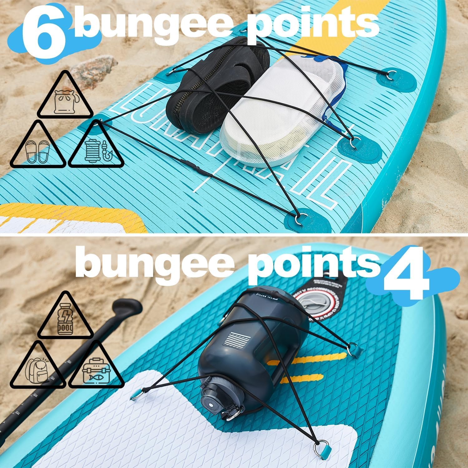 【11'×34"】 Extra Long/Extra Wide Premium Inflatable Stand Up Paddle Board (SUP) – Portable & Lightweight for Yoga, Surfing | Complete Kit with Paddle, Pump, Bag | Durable Design (Light Blue)