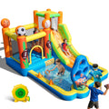 TOAOB Inflatable Water Slide for Kids 3-12: Blow Up Bounce House Backyard Water Park with 480W Blower- 9 in 1 Football-Themed for Outdoor Birthday Party