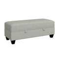 GDFStudio 48.6" Storage Ottoman Bench with Hidden Storage, Upholstered Rectangle Ottoman Foot Stool, End of Bed Bench with Solid Wood Legs for Bedroom Living Room Entryway, Easy Assembly, Pebble Gray