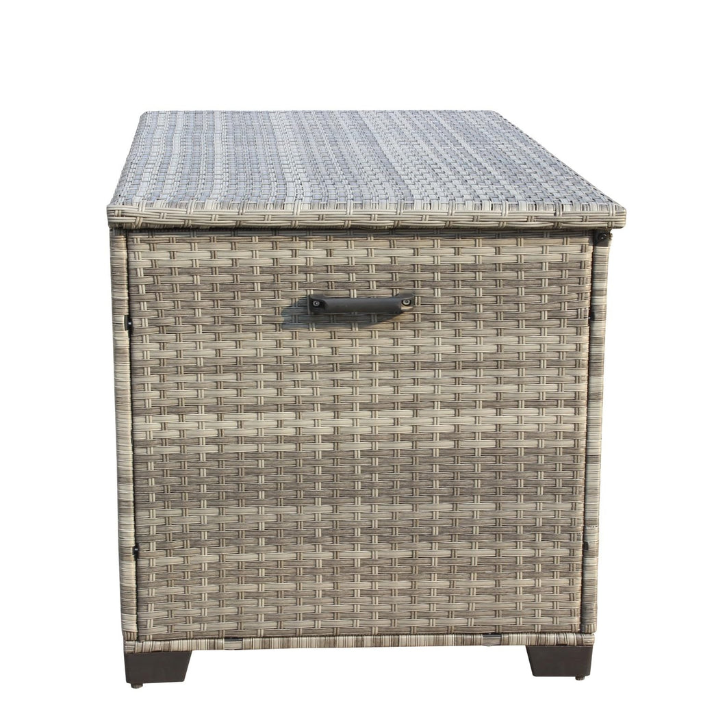 Geelife Wicker Patio Furniture Storage Box Grey