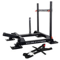 Valor Fitness Weighted Wheelbarrow Sled with Harness – Push, Pull, or Drag – Power Training Sled for Strength and Conditioning – 300 lb Capacity – Olympic Plate Storage – Home Gym Equipment