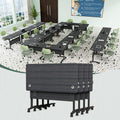 4 Pack Conference Room Tables,Mobile Folding Conference Table with Wheels,Modern Training Locking Rolling Meeting Conference Tables with Flip-Top for Office Classroom Business,6-12 Person,71IN
