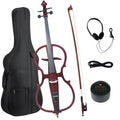 Cecilio CECO-1DW Ebony Electric Silent Metallic Mahagony Cello in Style 1, Size 4/4 (Full Size)