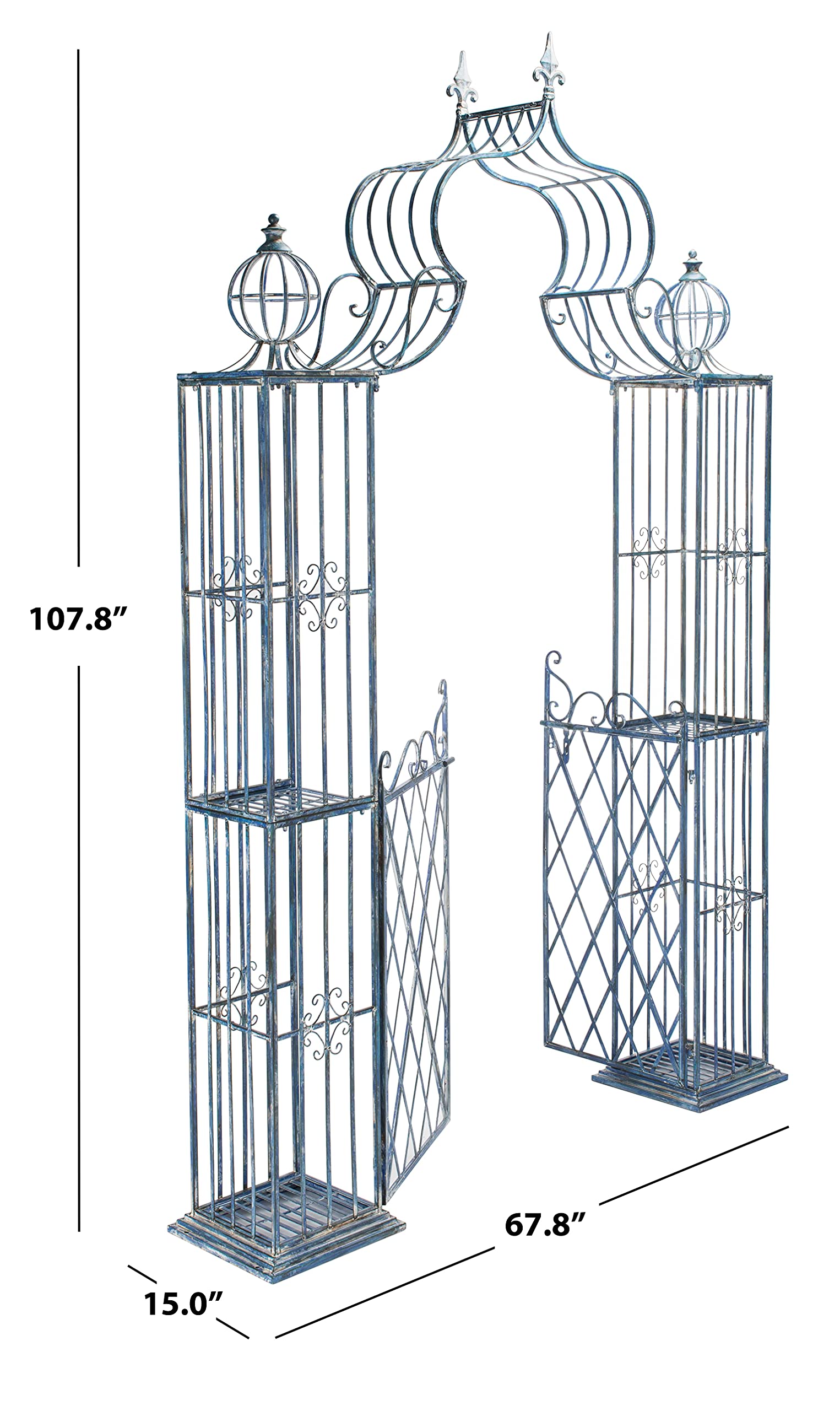 Safavieh PAT5012C Outdoor Collection Beatrix Victorian Antique Blue Arbor