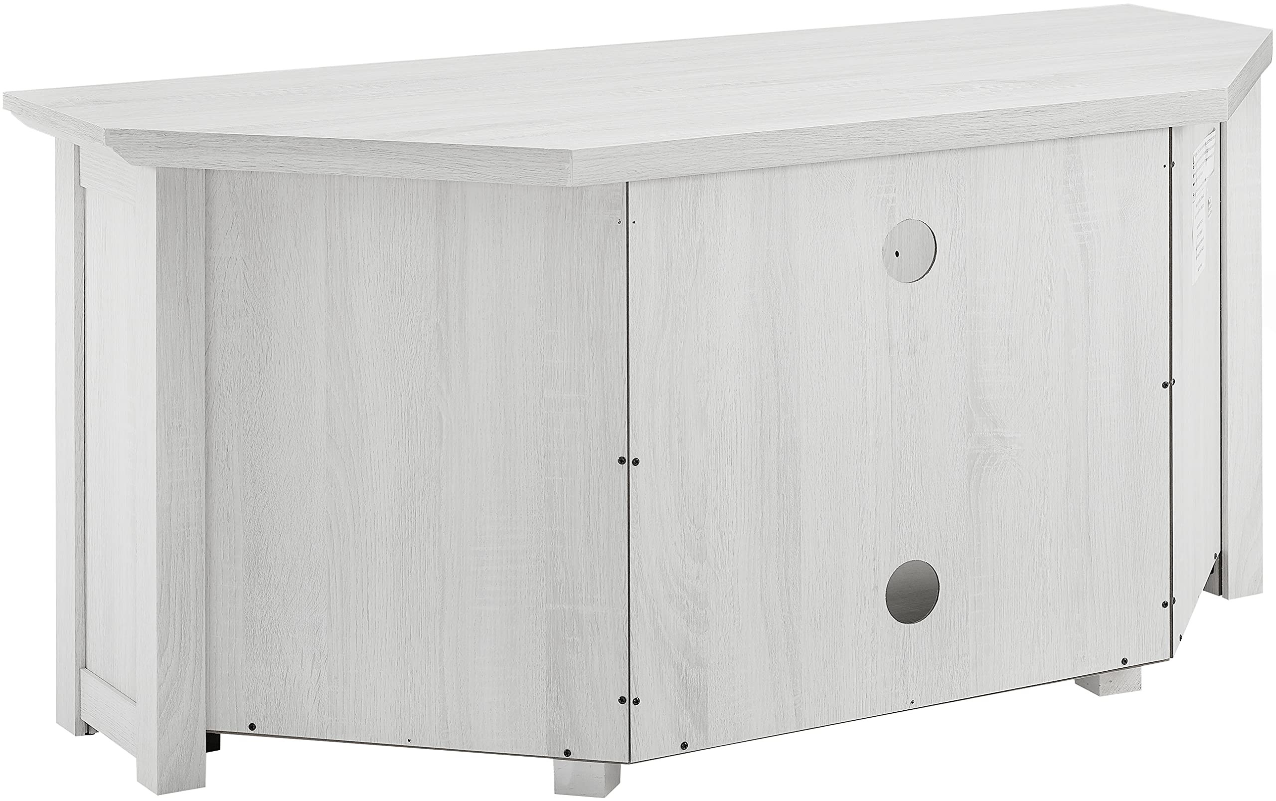 Crosley Furniture Camden Corner Fireplace TV Stand for 50+ inch TVs, Entertainment Center with Storage Shelves, Whitewash