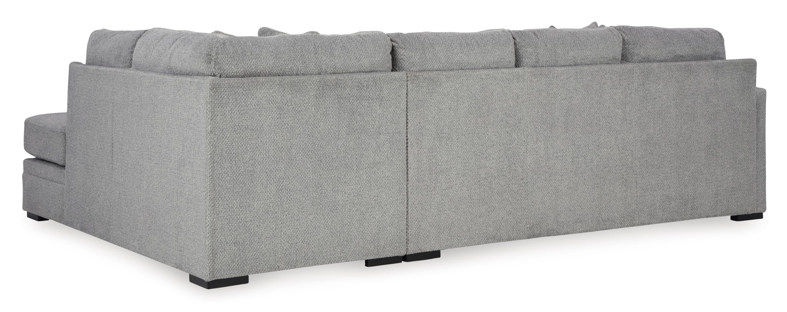 Signature Design by Ashley Casselbury Casual Right-Arm Facing 2-Piece Sectional with Chaise, Loose Seat Cushions and 4 Throw Pillows, Light Gray