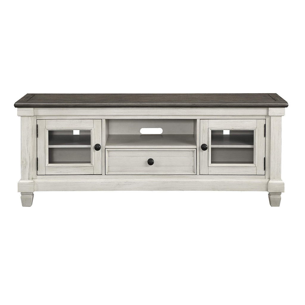 Lexicon Saratoga TV Stand, Rosy Brown/Antique White