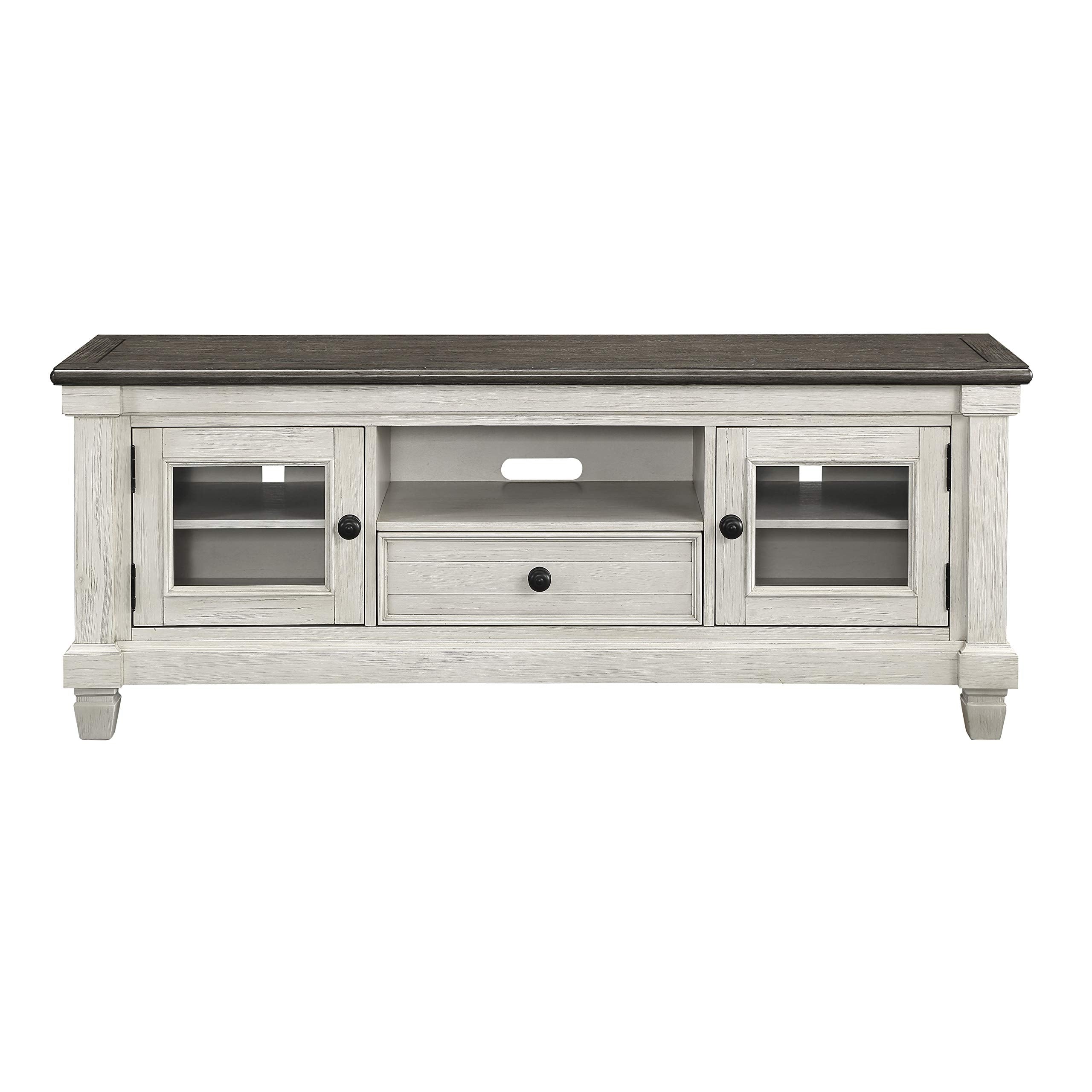 Lexicon Saratoga TV Stand, Rosy Brown/Antique White