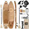 TIGERXBANG Inflatable Stand Up Paddle Board, 11'6" x 35" x 6", Tribal Spirit Design, SUP for 3 People, Perfect for Relaxation & Exploration