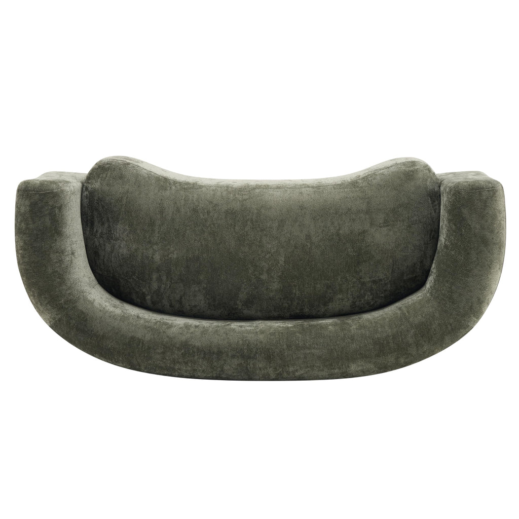 Christopher Knight Home 87.75" Curved Sleeper Sofa, 3 Seater Deep Seat Modular Floor Couch, Upholstered Chenille Fabric Comfy Cloud Couch with Round Arms & Curved Back for Living Room Bedroom, Green