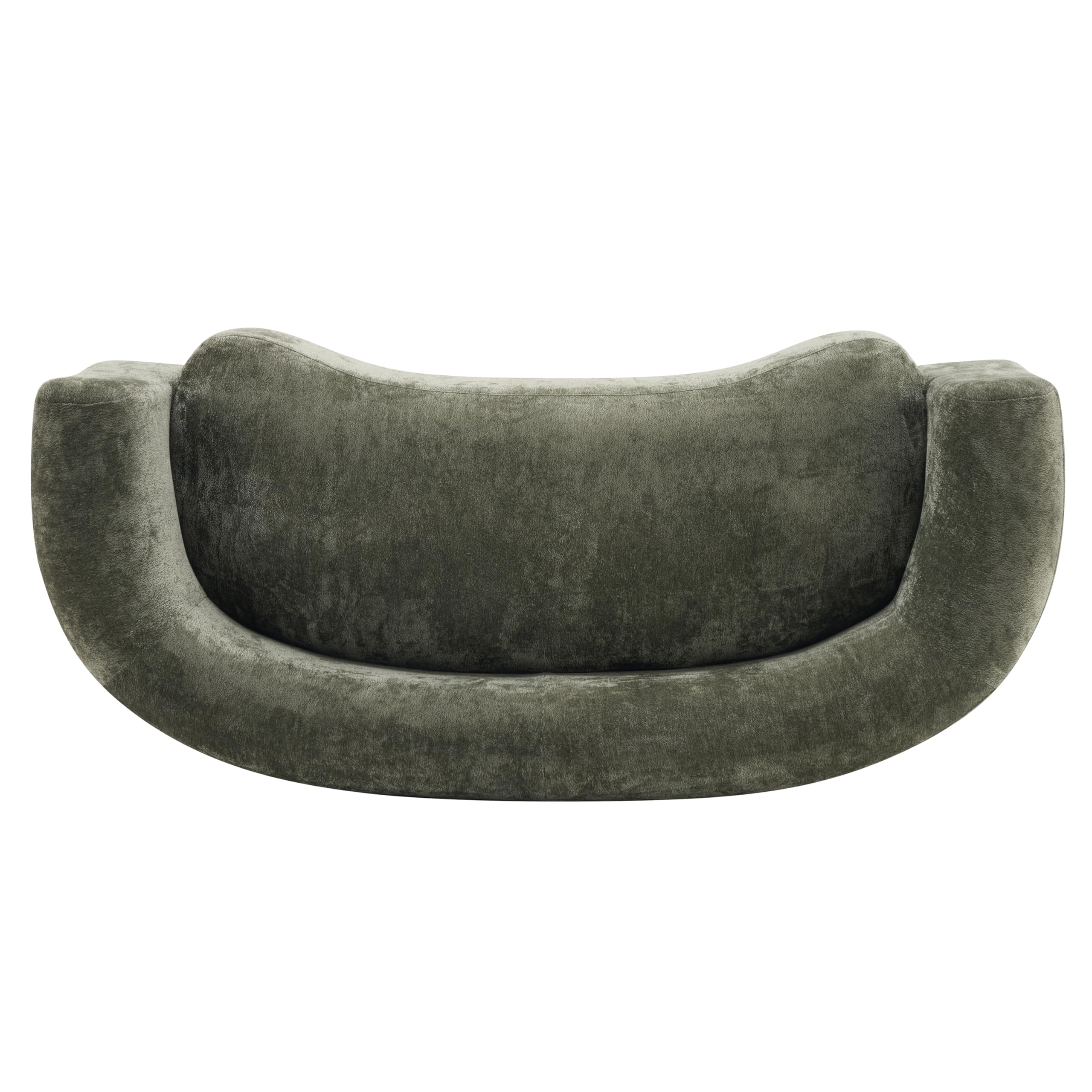 Christopher Knight Home 87.75" Curved Sleeper Sofa, 3 Seater Deep Seat Modular Floor Couch, Upholstered Chenille Fabric Comfy Cloud Couch with Round Arms & Curved Back for Living Room Bedroom, Green