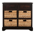 SAFAVIEH Furniture - Herman 2-Drawer Storage Unit - Brown - Solid Wood - Classic Storage Design - Ideal for Living Room, Entryway, Home Office, 29" W x 13" D x 27.5" H - Fully Assembled (AMH5702F)