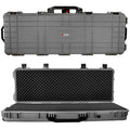 Eylar 53" Inch Protective Roller Rifle Hard Case with Foam, Waterproof & Crushproof, Two Rifles Or Multiple Guns, Pressure Valve with Lockable Fittings Gray (Gray)