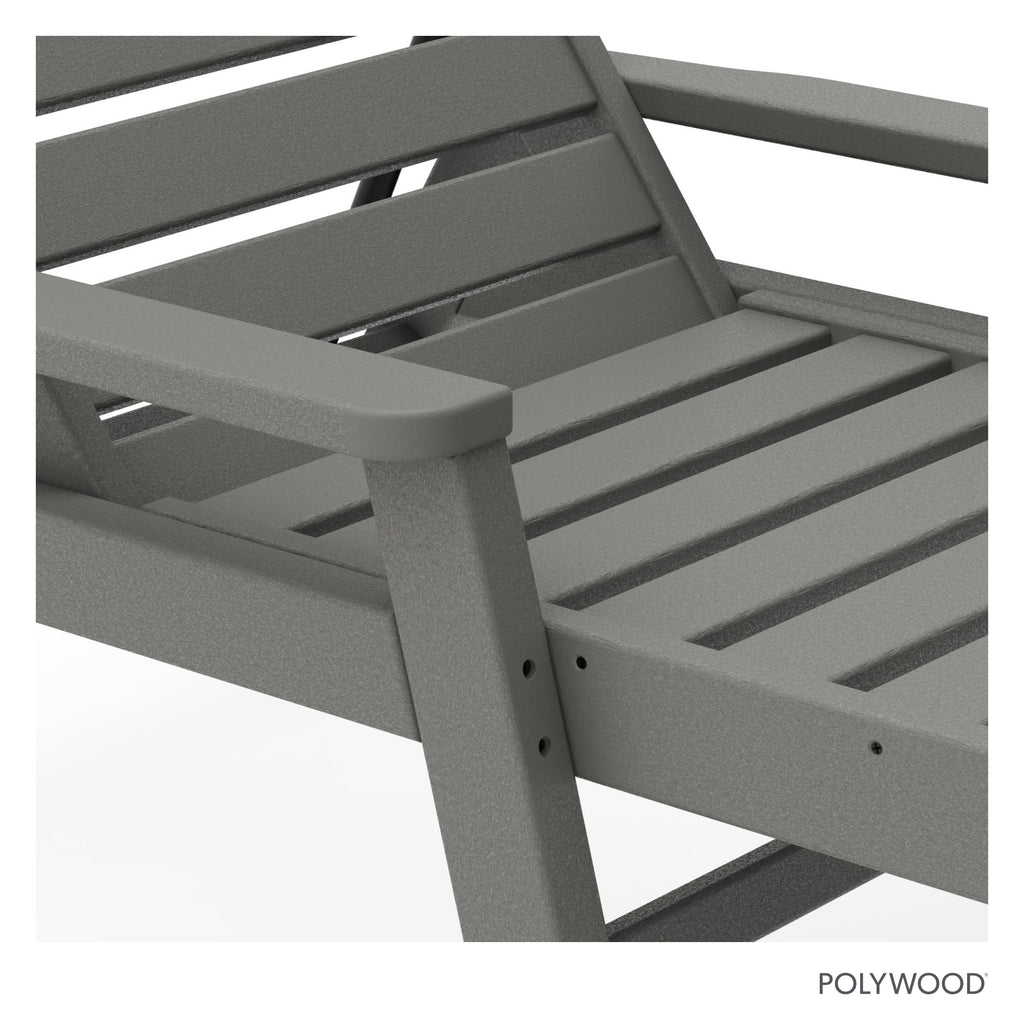 POLYWOOD NCC2280GY Nautical Arms Chaise, Slate Grey