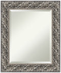 Amanti Art Silver Bathroom Mirror for Over Sink, 26x22 Silver Luxor Rectangle Vanity Mirror, Small Traditional Wood Frame, Hangs Horizonally and Vertically, Bathroom Wall Decor, Beveled Edge
