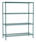 METRO Super Erecta Metroseal Green Epoxy Shelving Unit - Industrial Wire Shelving for Restaurants, Kitchens, Walk-in Coolers/Freezers with Microban - 4 Tier, 2000 lbs Capacity, 24” W x 60” L x 74” H