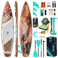 TIDETREK 11'6" Inflatable Stand Up Paddle Boards, Premium SUP Accessories, Non-Slip Comfort Deck for Youth & Adults (Amber Drift/Kayak Seat)