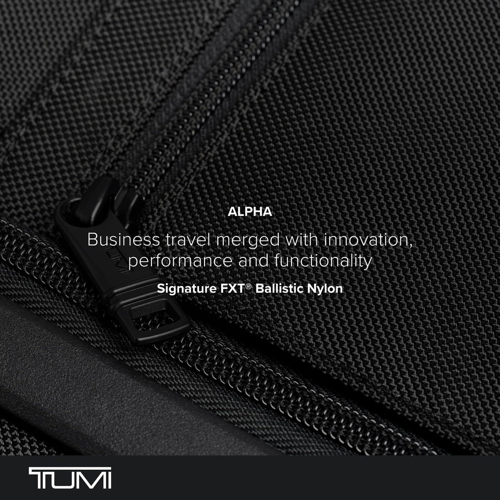 TUMI - Alpha Large Dual Access Expandable 4-Wheeled Carry-On Luggage - Zipper Expansion - Durable and Lightweight Travel Suitcase - TSA Lock Tracer - Black
