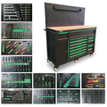 Griplier 13-Drawers Rolling Tool Cabinet with Wood Workbench,Pegboard,60.6W x 22.7D x 66.1H inch,Heavy-Duty Steel Tool Storage,Lock & Key for Home,Garbge or Workshop Use(13 Drawer + 348 Pieces Tools)