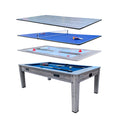 RACK Luxor 7.5-Foot 4-in-1 Multi-Game Swivel Billiard/Pool Table (Blue Felt Without Bench) – Pool Table, Table Tennis, Air Hockey & Dining Table – Portable Multi Game Table for Adults & Kids