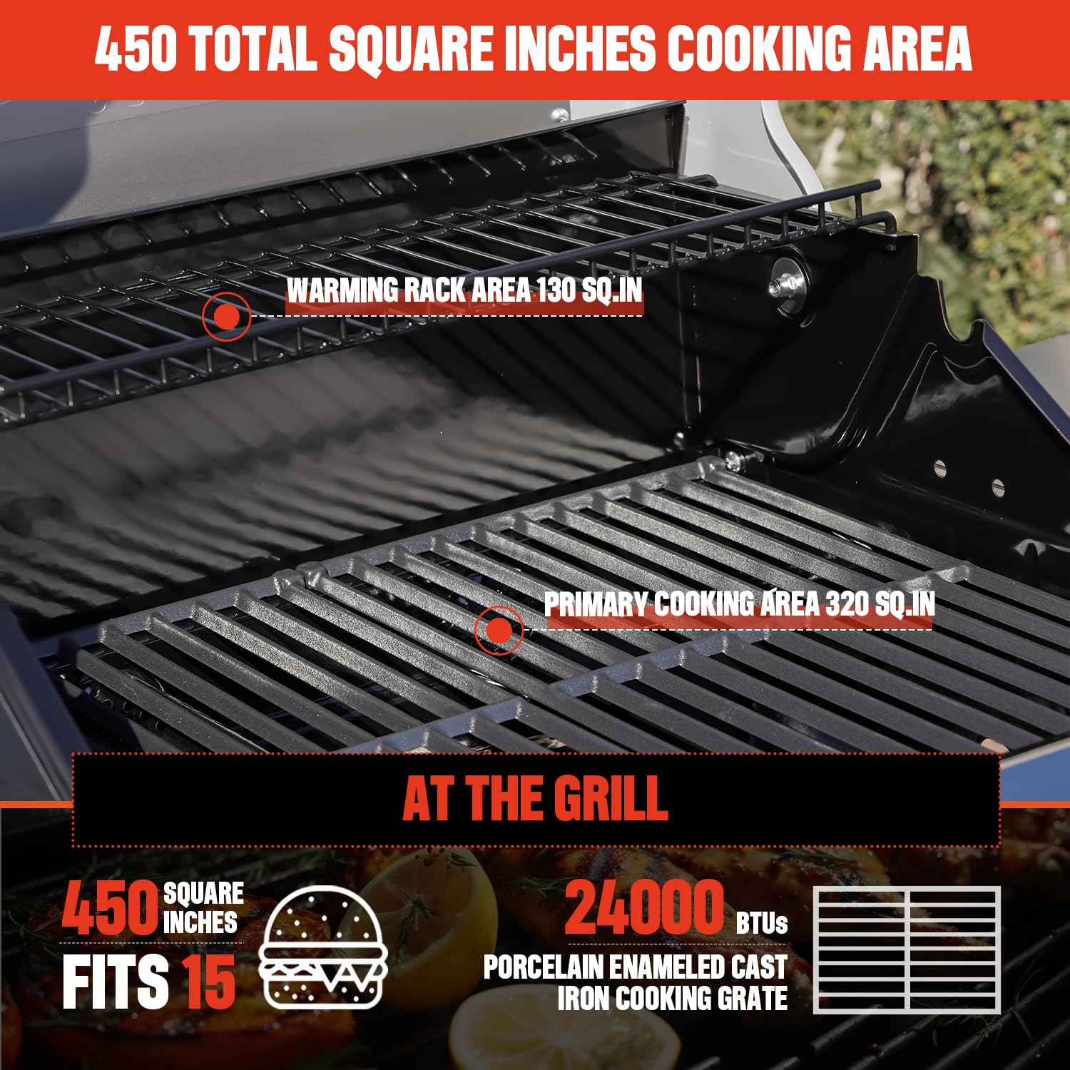 Monument Grills 2-Burner Stainless Steel Liquid Propane Gas Grill, Two Foldable Shelves Patio Garden Barbecue Grill with Clearview® Lid, Knob Control Mesa200S