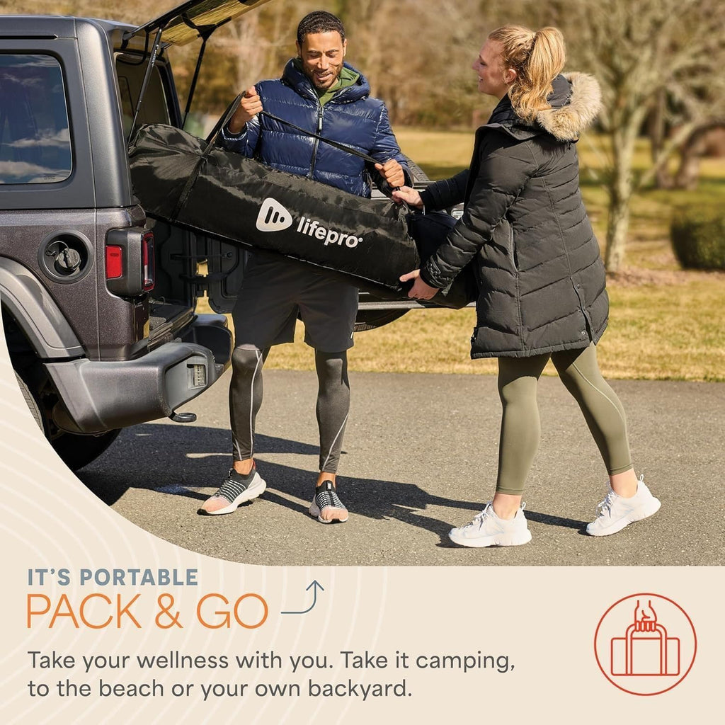 Lifepro ZenZone Outdoor Sauna Tent – Portable Wood Burning with Stove – 4 Person Steam & Dry Sauna for Camping, Backyard, Home Gym – Heavy Duty Oxford Cloth & Carbon Steel Stove