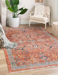 Unique Loom Lola Collection Area Rug - Vivacious (10' x 12' 4" Rectangle, Brick Red/Blue)