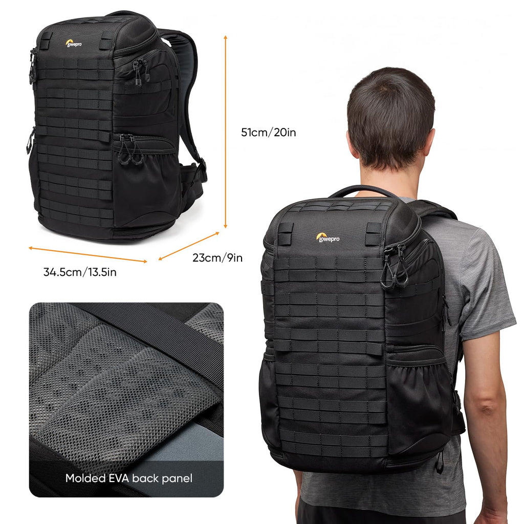 Lowepro ProTactic BP 450 AW III Camera Backpack, 4-point Access, Professional Camera Bag, DSLR/Drones/Mirrorless, Up to 16" Laptop, Rain Cover, for Photographer,Videographer, Volume 28L
