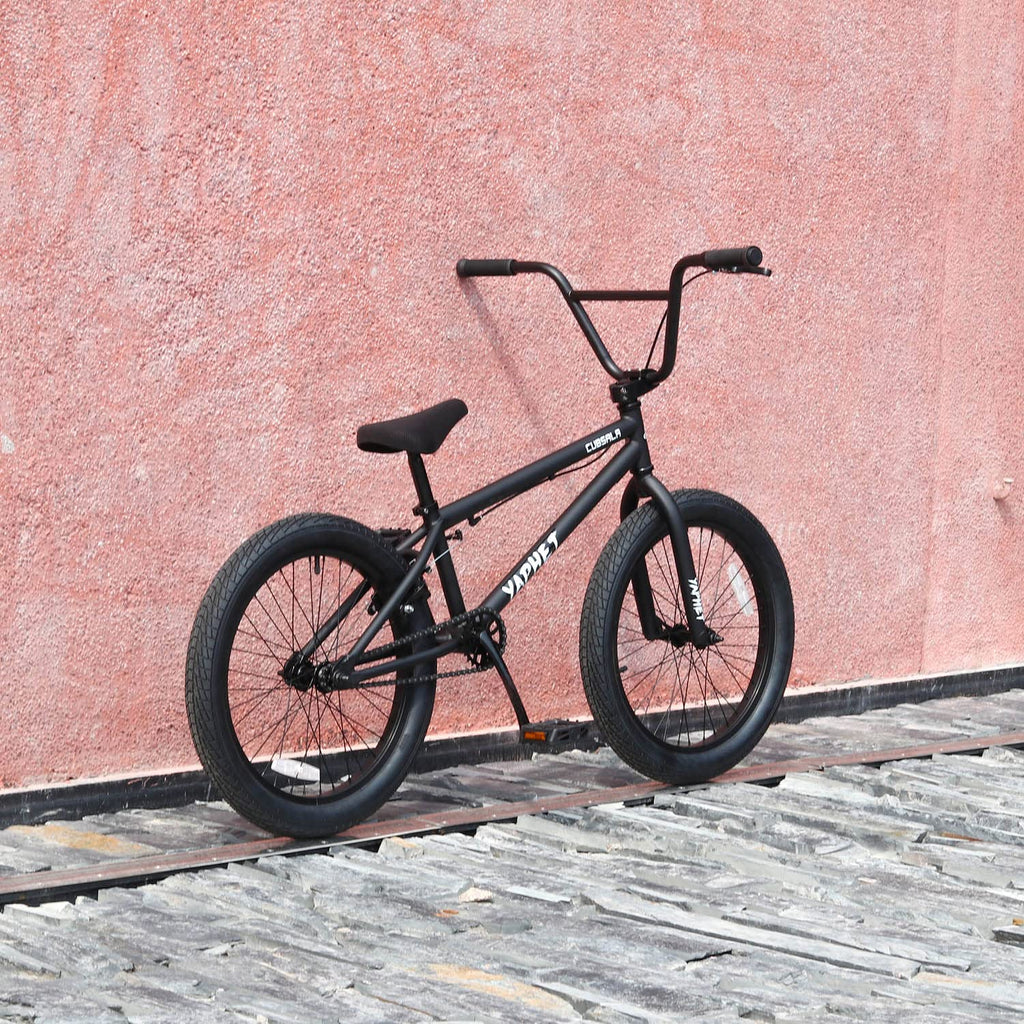 cubsala Freestyle BMX Bike, 20 Inch Yaphet Bicycle for Teen Youth Beginner Adult Riders, Bike with 360° Rotating Handlebar and 4 pegs, Color Black