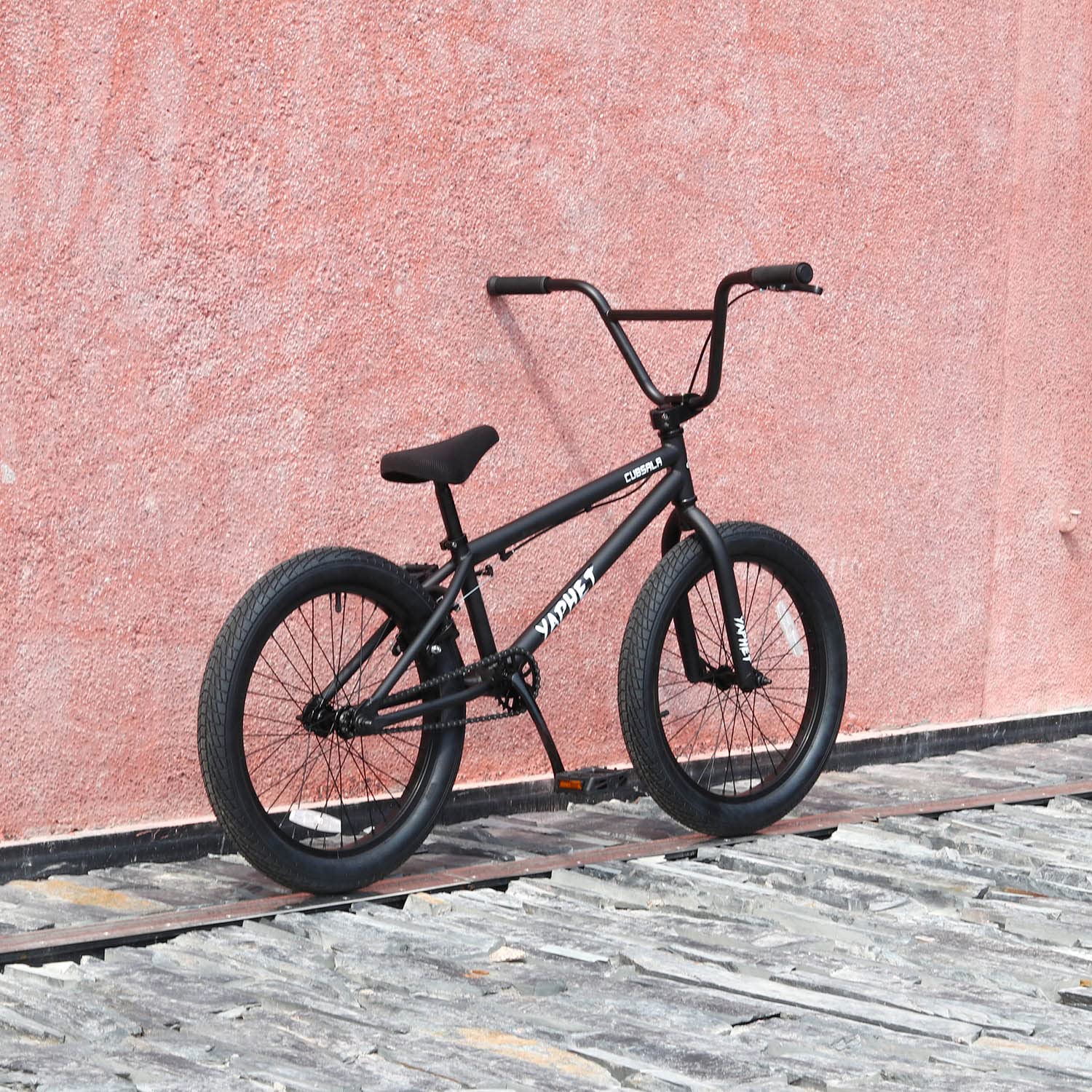 cubsala Freestyle BMX Bike, 20 Inch Yaphet Bicycle for Teen Youth Beginner Adult Riders, Bike with 360° Rotating Handlebar and 4 pegs, Color Black