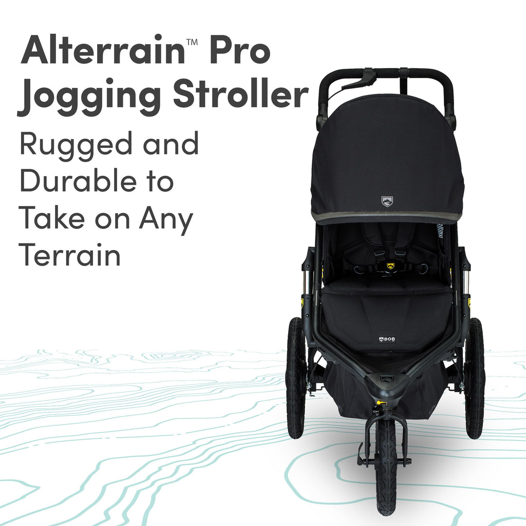 BOB Gear Alterrain Pro Jogging Stroller, All-Weather, SmoothShox Suspension, Black