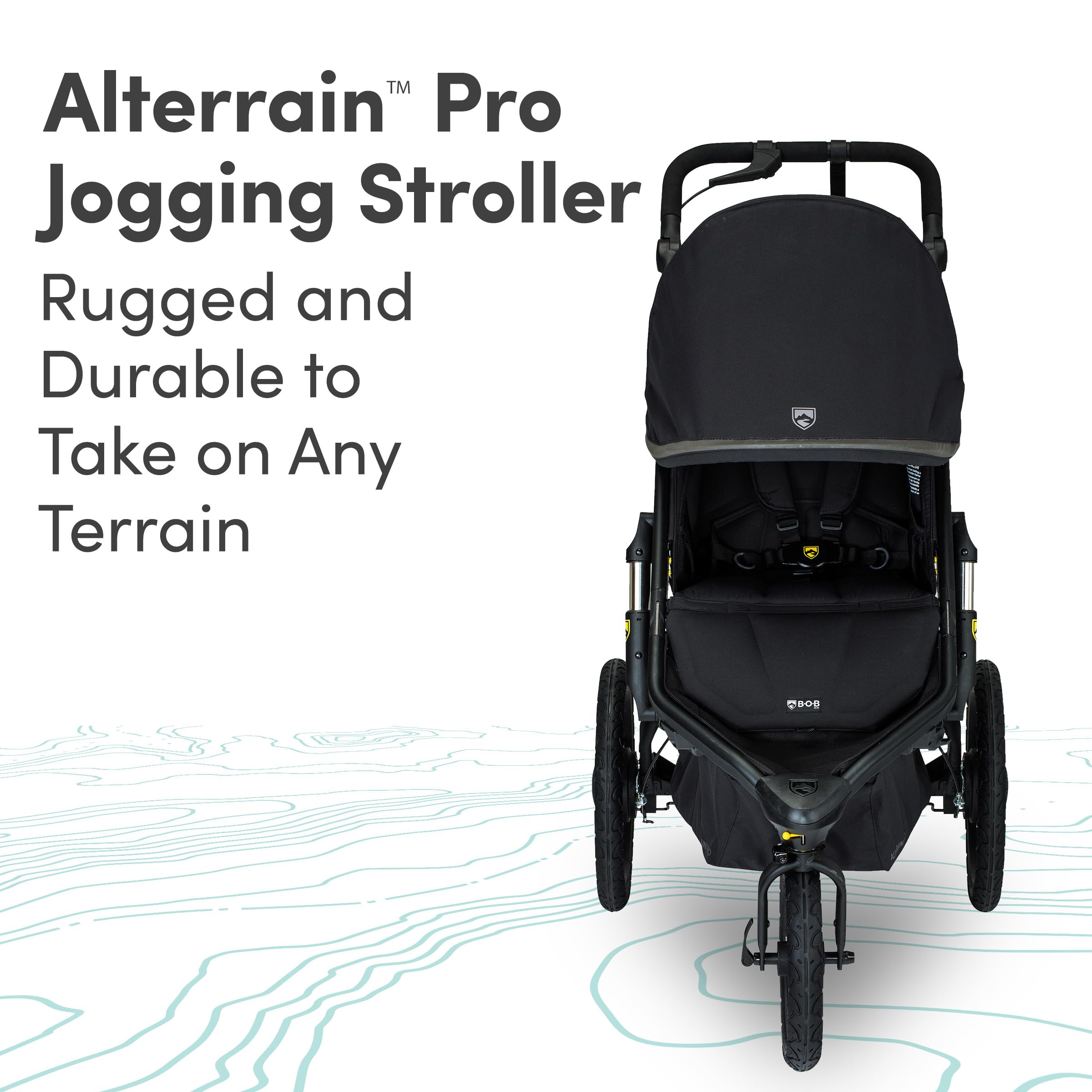 BOB Gear Alterrain Pro Jogging Stroller, All-Weather, SmoothShox Suspension, Black