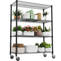M MZG 2640LBS 53.1" W 4 Tiers Shelf Steel Storage Shelves Shelving Unit Steel Organizer Wire Rack for Home,Kitchen,Office,Garage Black 23.6" D x 53.1" W x 73.6" H