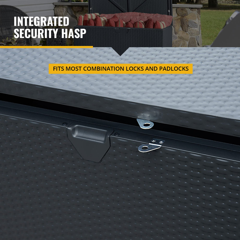 Arrow 4' x 2' x 2' Spacemaker Anthracite 134 Gallon Hot-Dipped Galvanized Steel Storage Deck Box