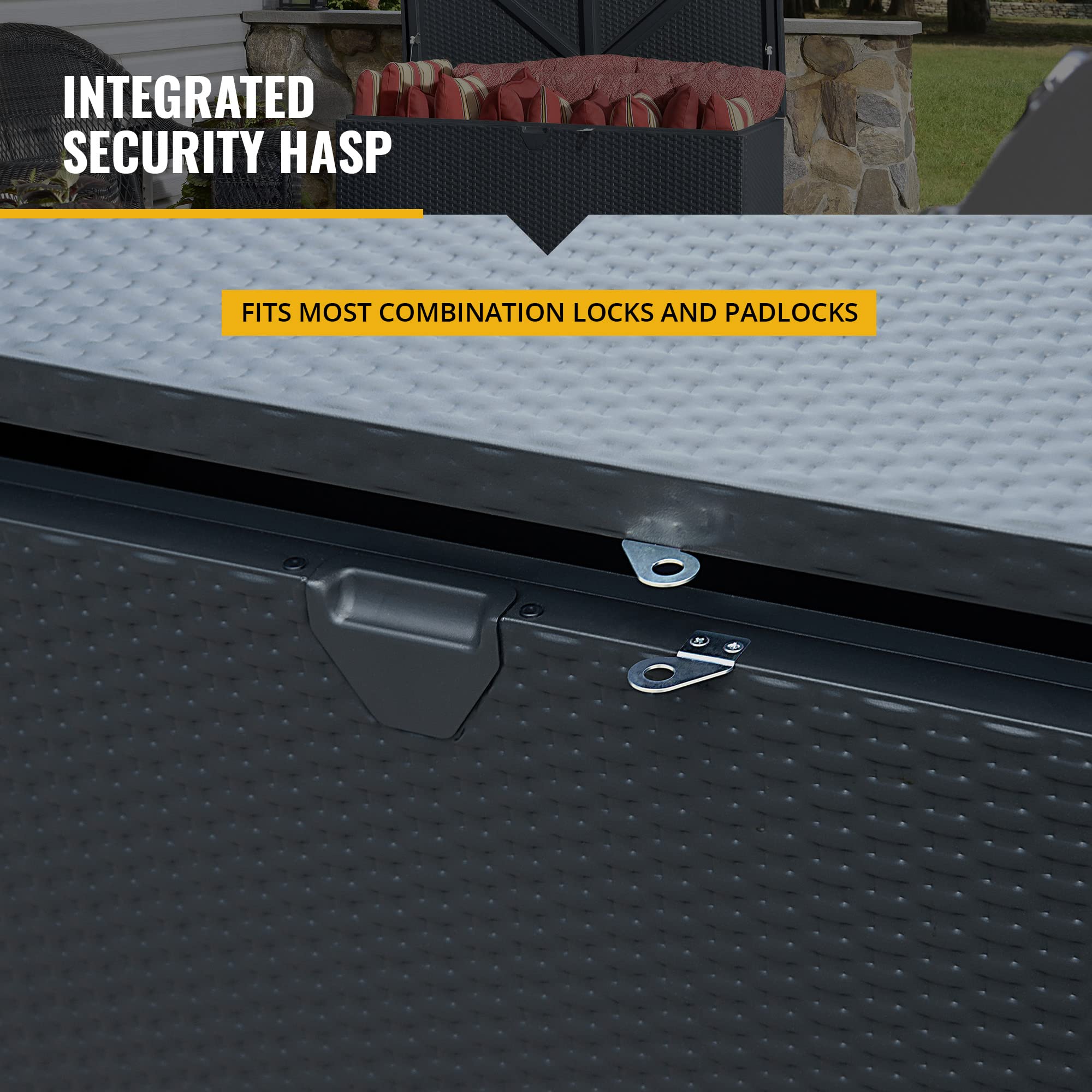 Arrow 4' x 2' x 2' Spacemaker Anthracite 134 Gallon Hot-Dipped Galvanized Steel Storage Deck Box
