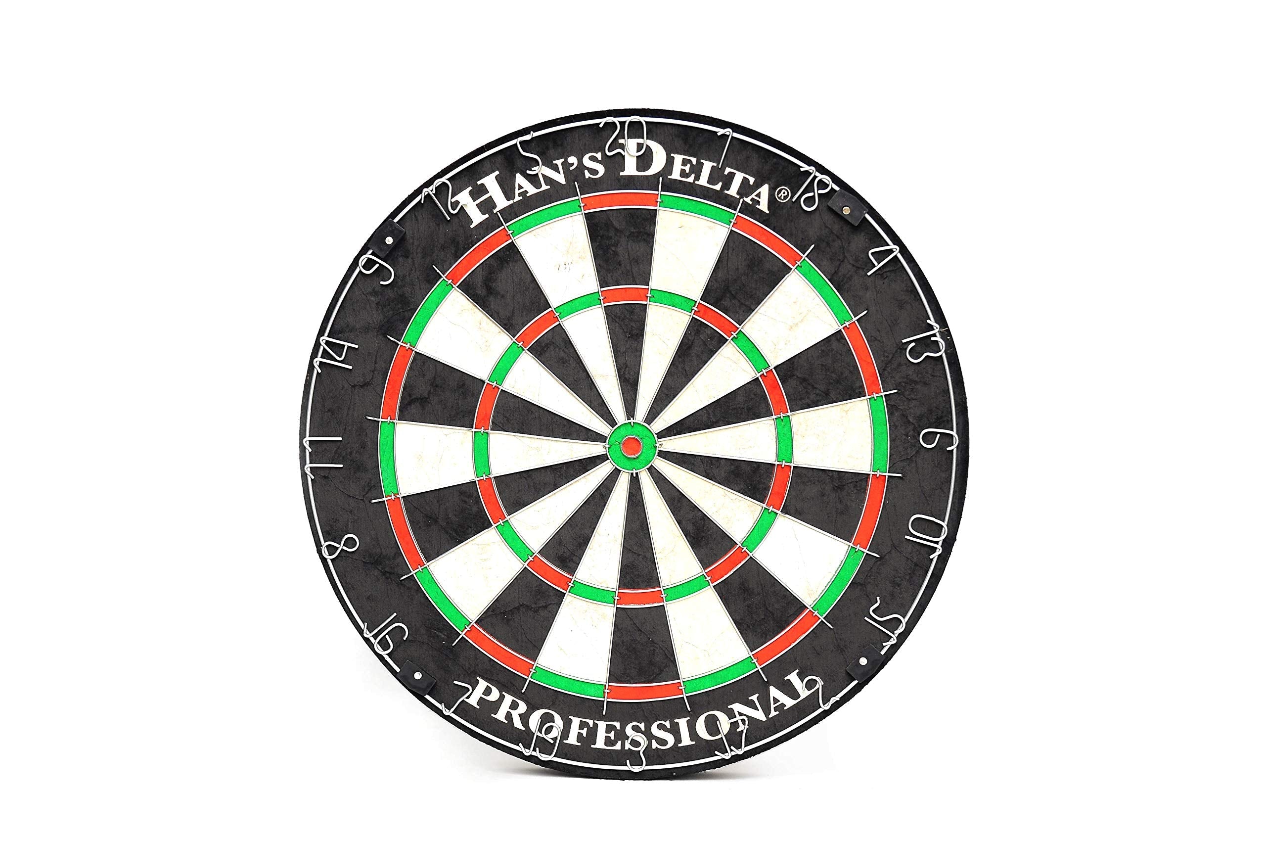HAN'S DELTA Professional Bristle Dartboard Cabinet Set, Metal Corner Reinforcement, Regulation Steel Tip Dartboard, Includes 6 Steel Tip Darts and Scoreboards (Louis)