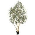 Realead Artificial Olive Tree 9ft - Large Faux Olive Tree with Realistic Leaves and Olives - Full and Grand Design Fake Olive Tree with Sturdy Base for Indoor Home Office Decor